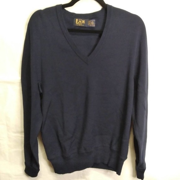Vintage Leroy II Men Navy Blue Wool Sweater - Picture 1 of 9